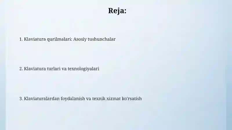 Klaviatura qurilmasi haqida 2