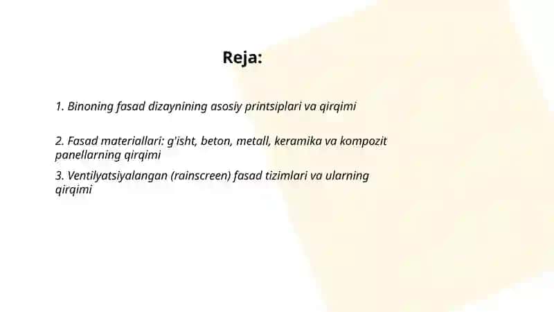 Binoning fasadi va qirqimi 2