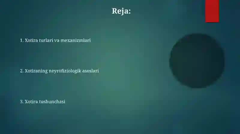 Xotira turlari va mexanizmlari 2