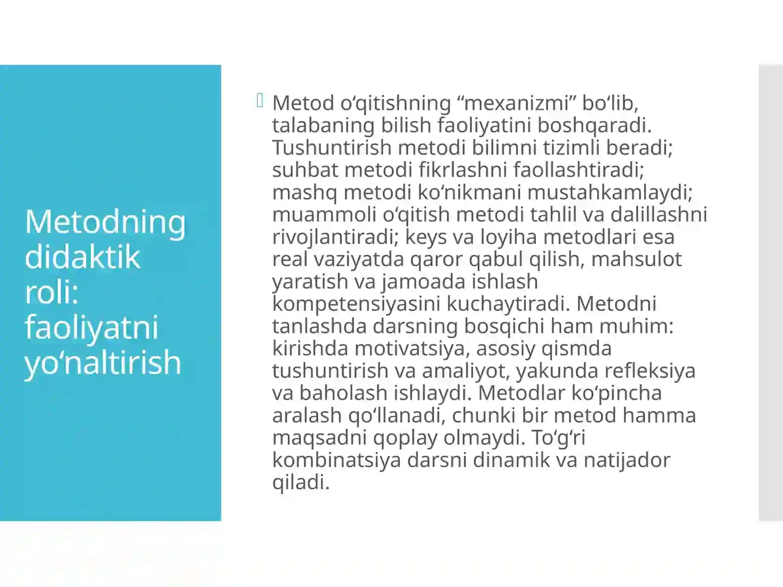 Ta’lim metodlari va vositalari 2