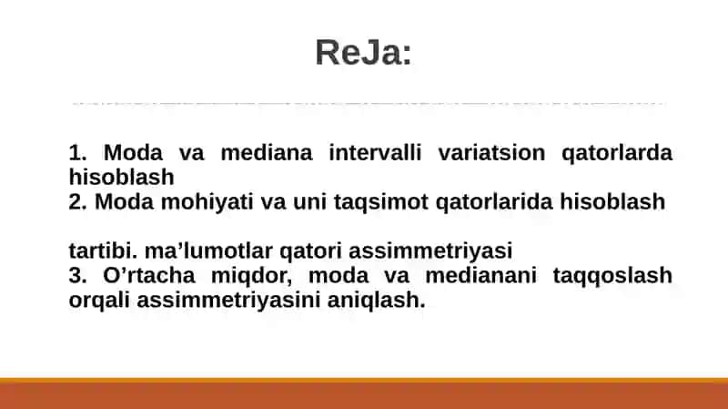 Tuzilmaviy O’RTACHA MIQDORLAR 2