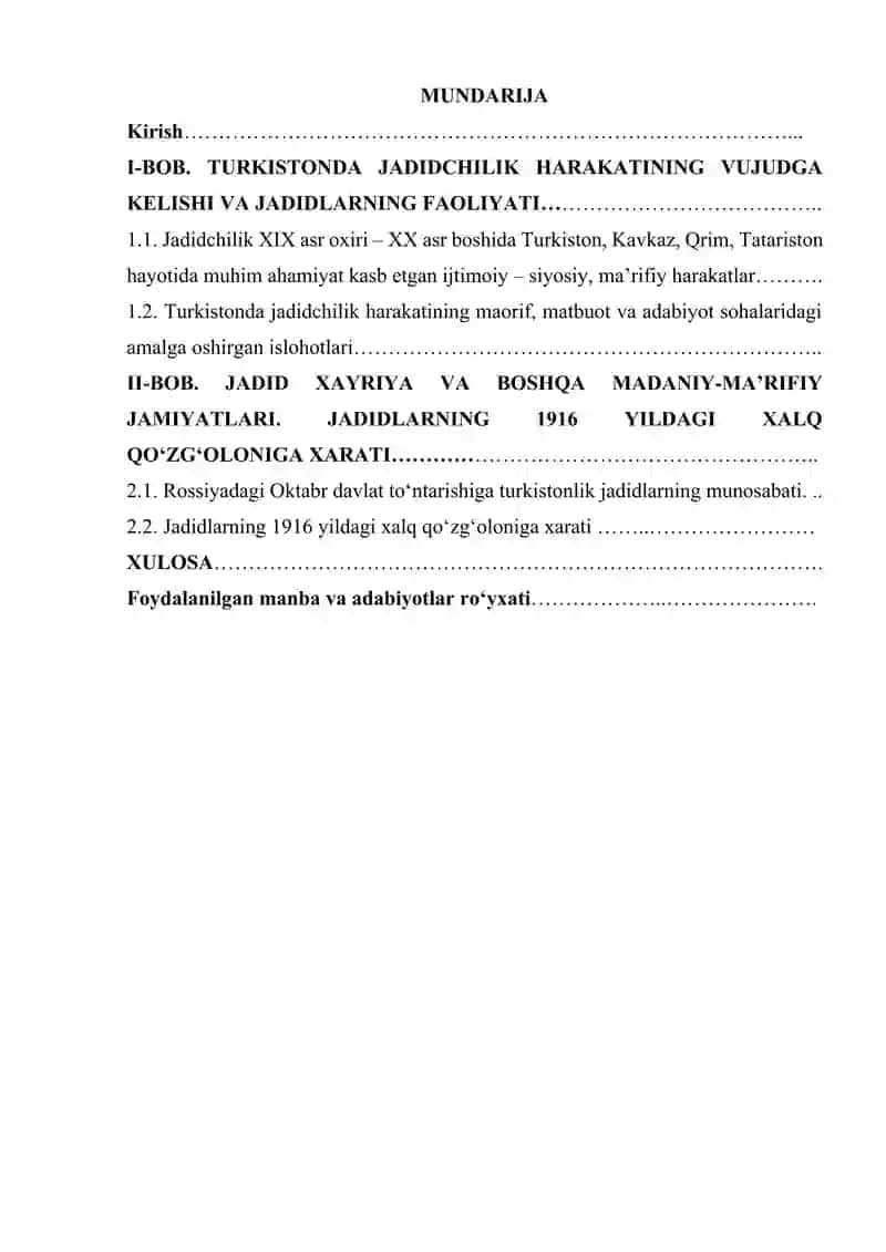 TURKISTONDA JADIDCHILIK HARAKATINING VUJUDGA KELISHI VA JADIDLARNING FAOLIYATI 2