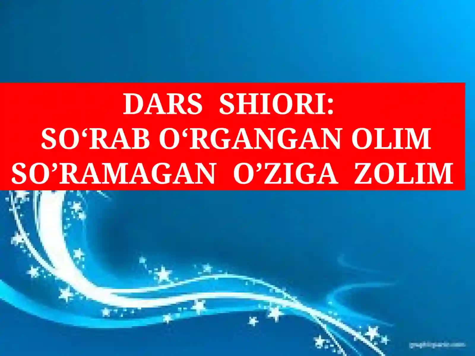 Yozgi ta'til- bir yilga tatir 2