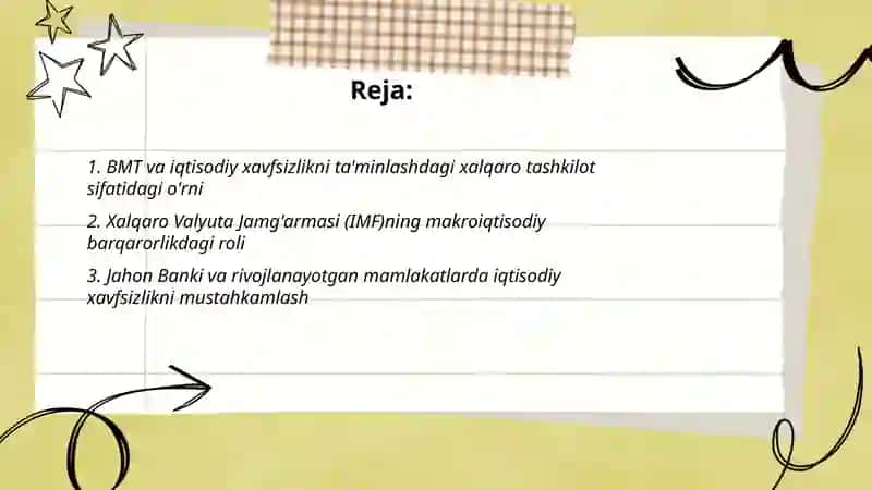 Iqtisodiy xavsizlikni taminlashda xalqaro tashkilotlarning òrni va rôli 2