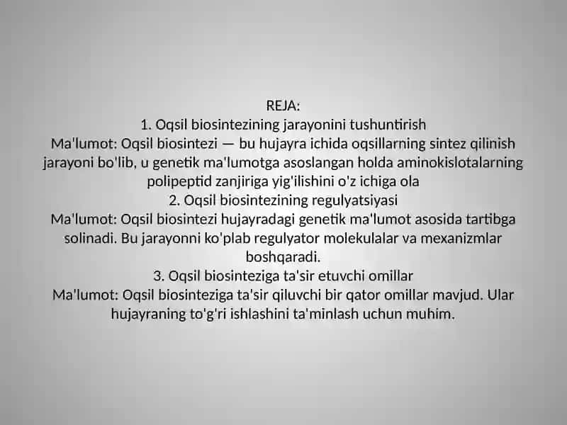 OQSIL BIOSINTEZI 2