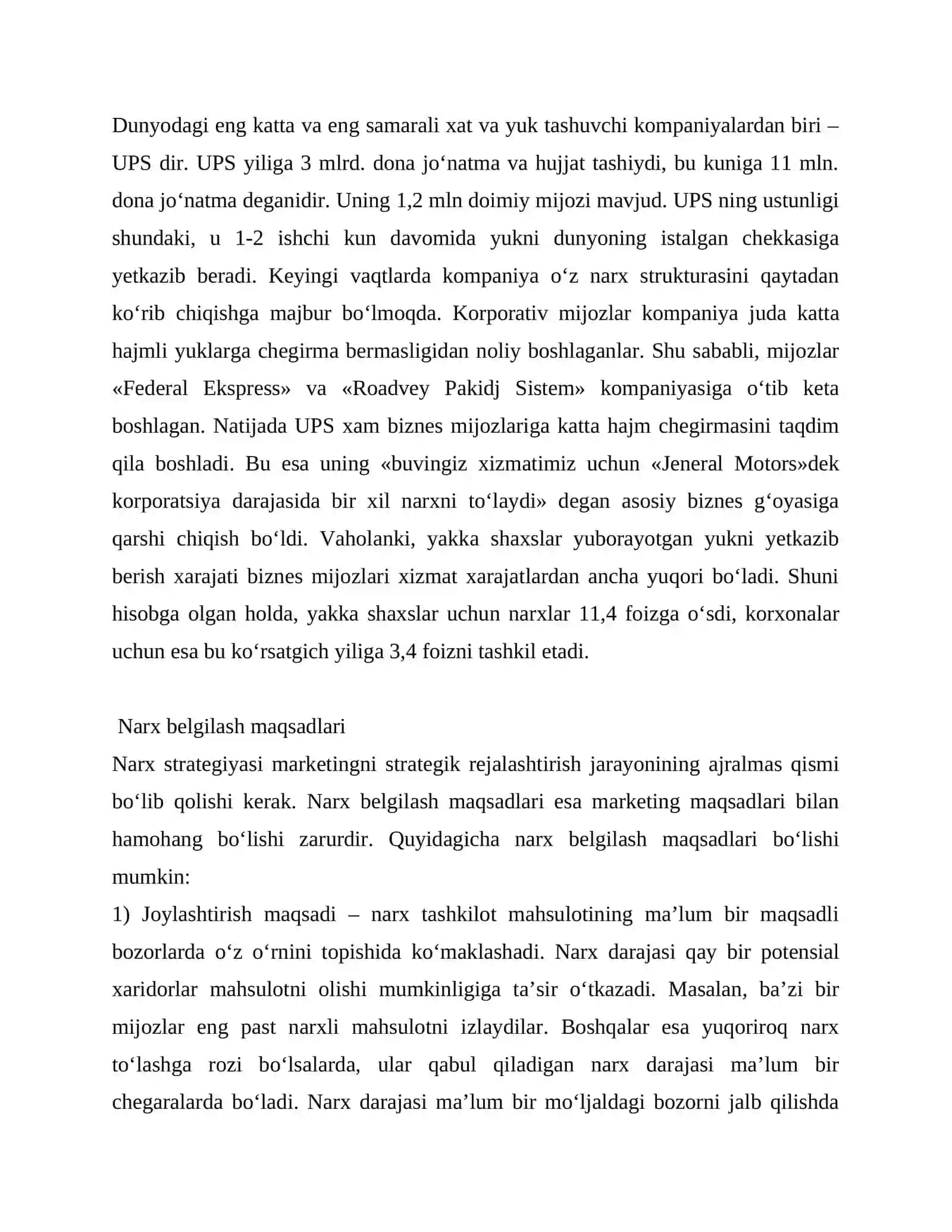 Narx belgilash 2