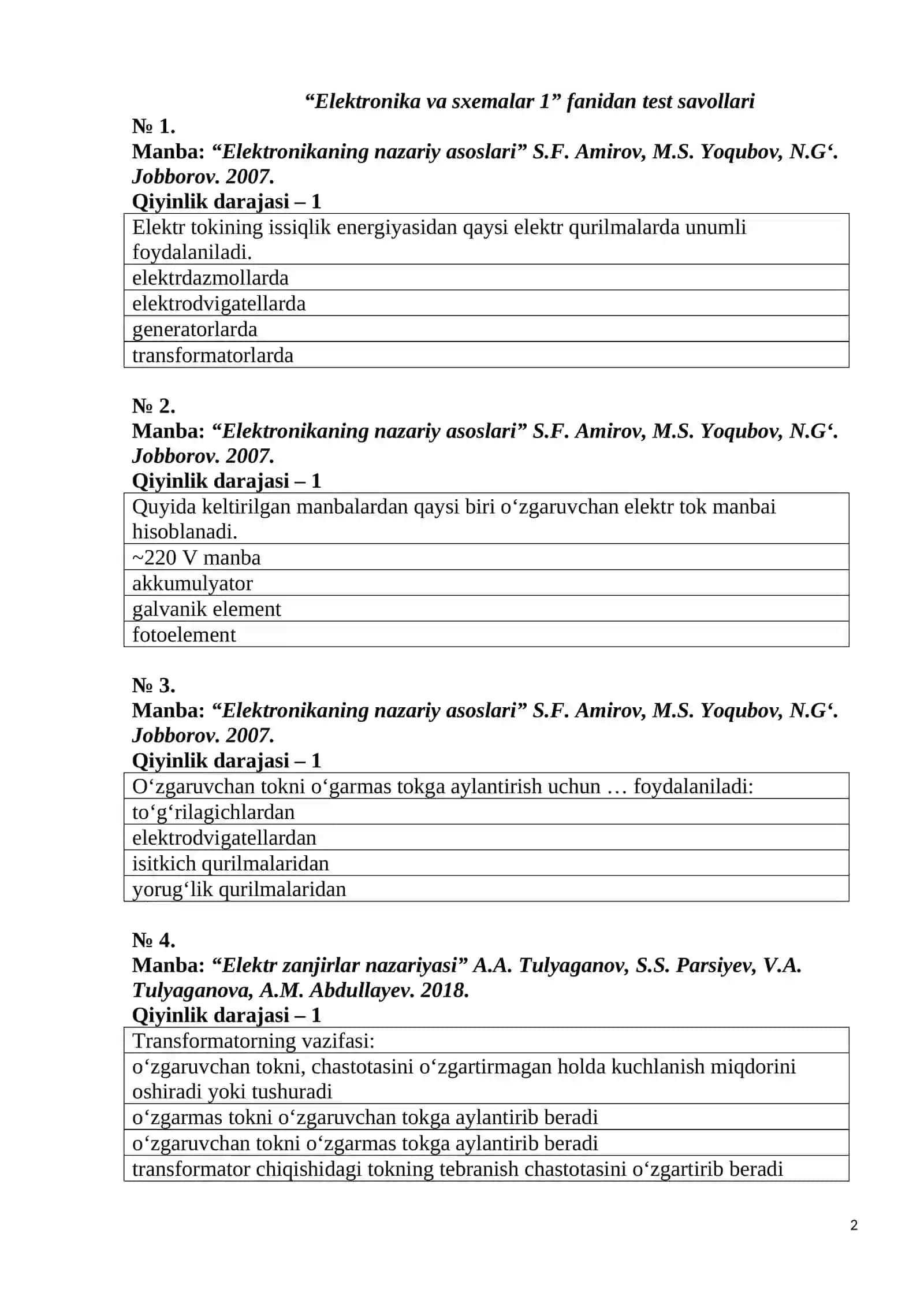 Elektronika va sxemalar 1 2
