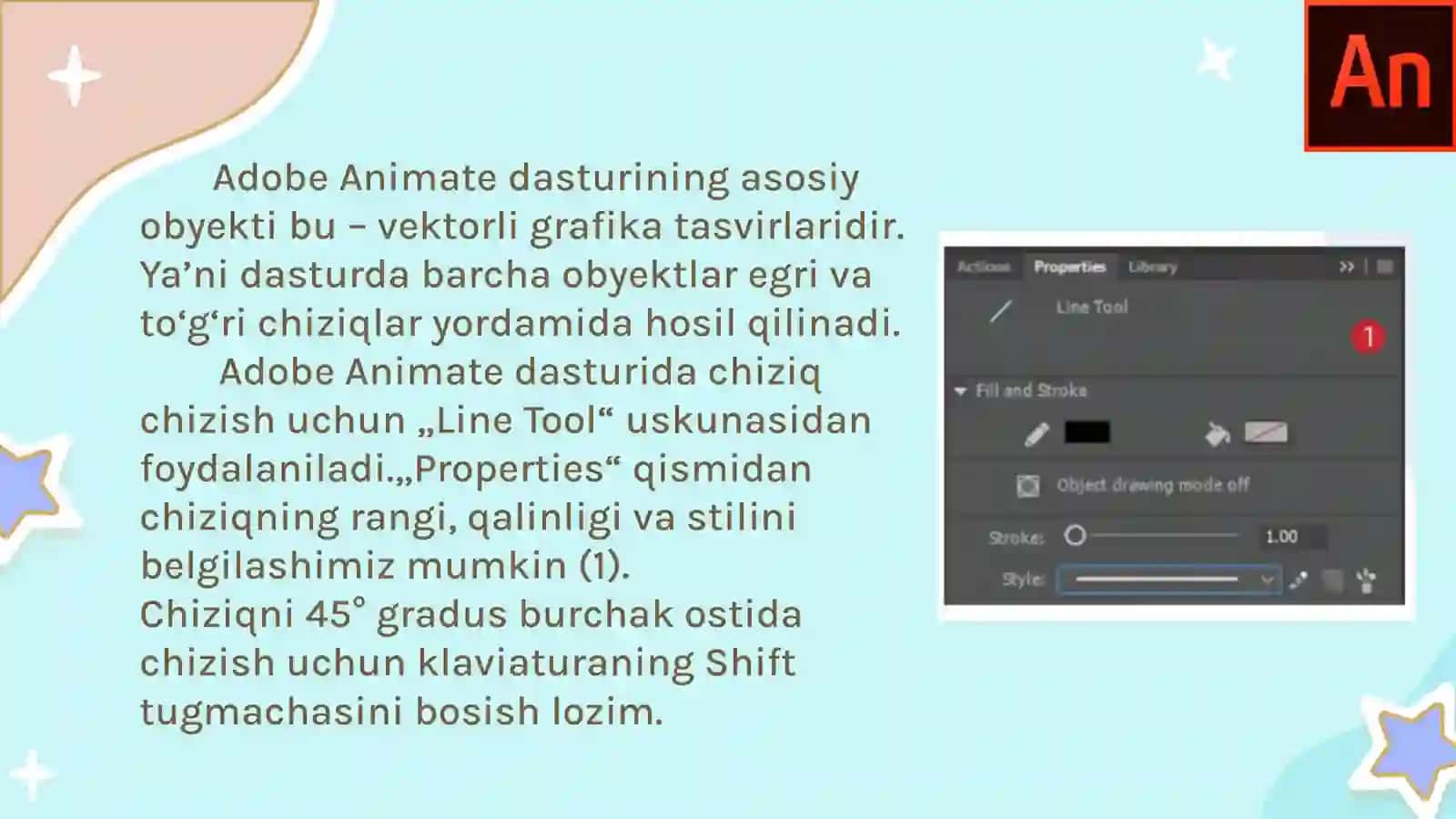 ADOBE ANIMATE DASTURIDATASVIRLAR YARATISH VA TAHRIRLASH 2