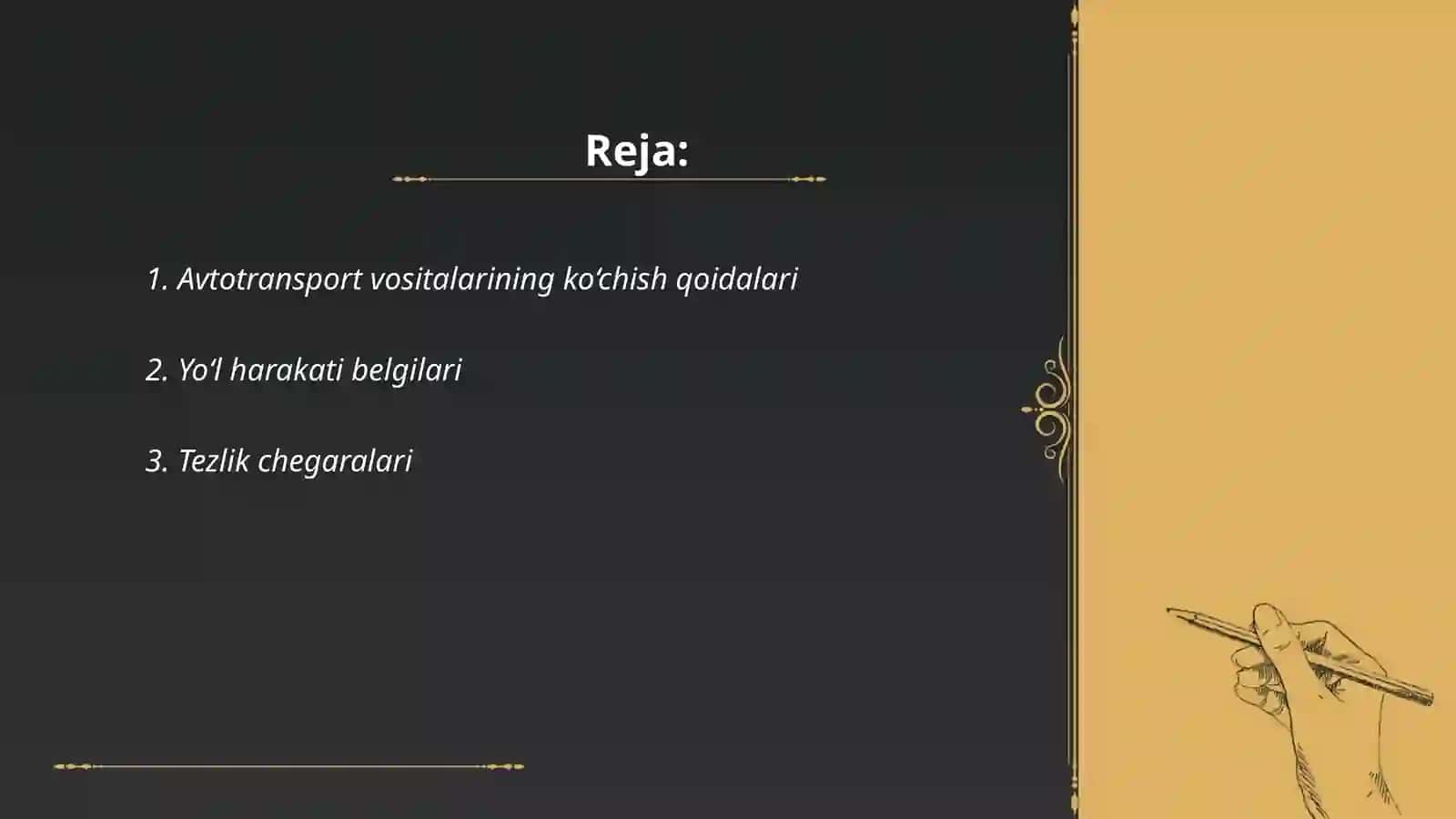 Avtotransport vositalarining ko‘chish qoidalari 2