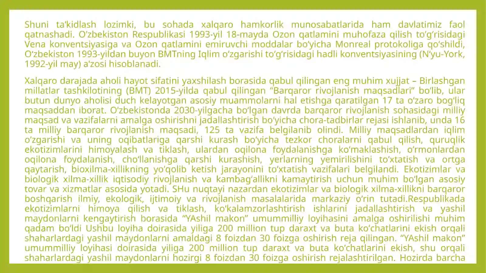 Yashil makon milliy dasturi 2