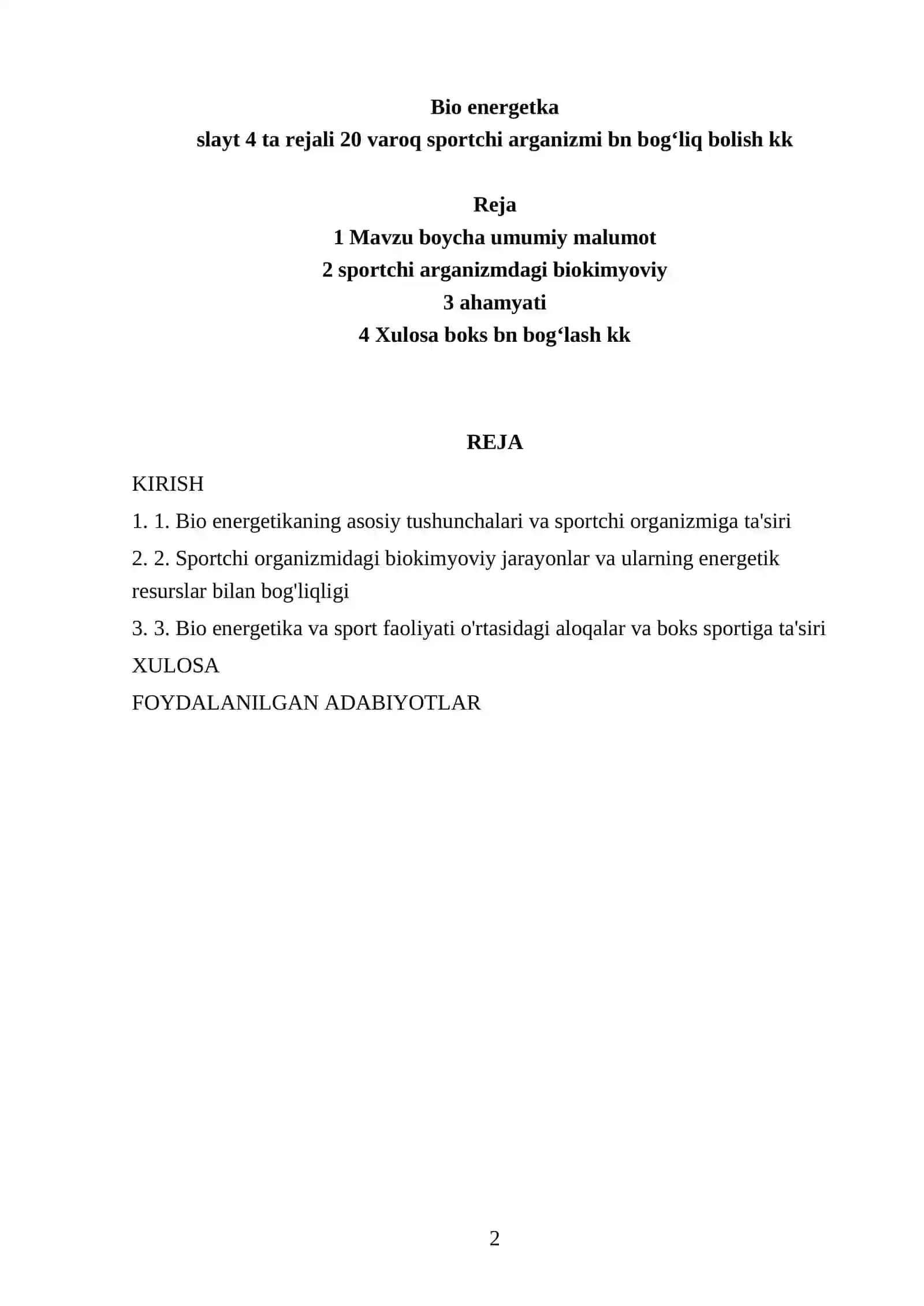 Bio energetika 2