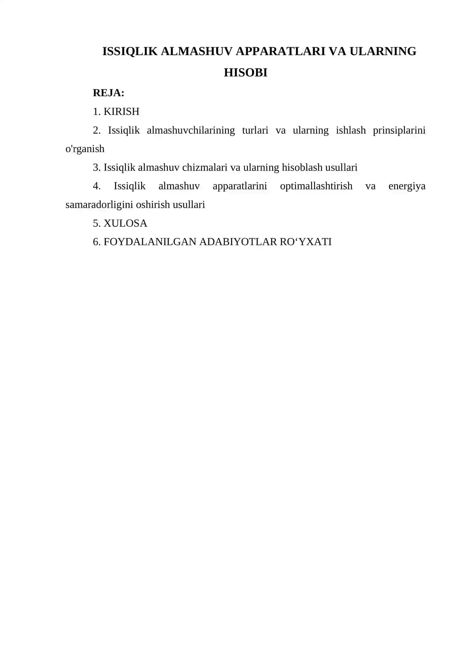 ISSIQLIK ALMASHUV APPARATLARI VA ULARNING HISOBI 2
