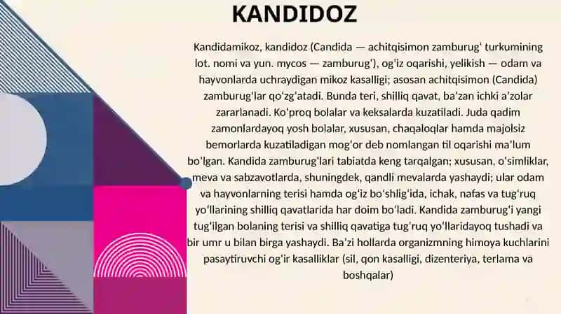 Zamburuģ infeksiyalari (kandidoz,apspergillez) 2