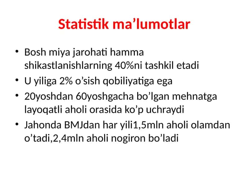 Bosh miya jarohatlari 2