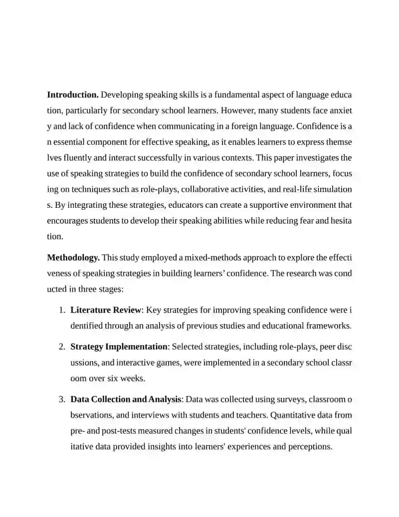 Using Strategies of Speaking Skills for Building Confidence of Secondary School Learners 2