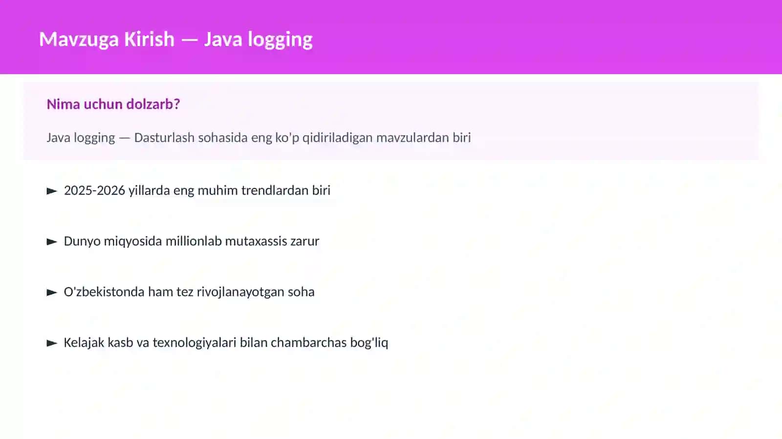 Java logging 2