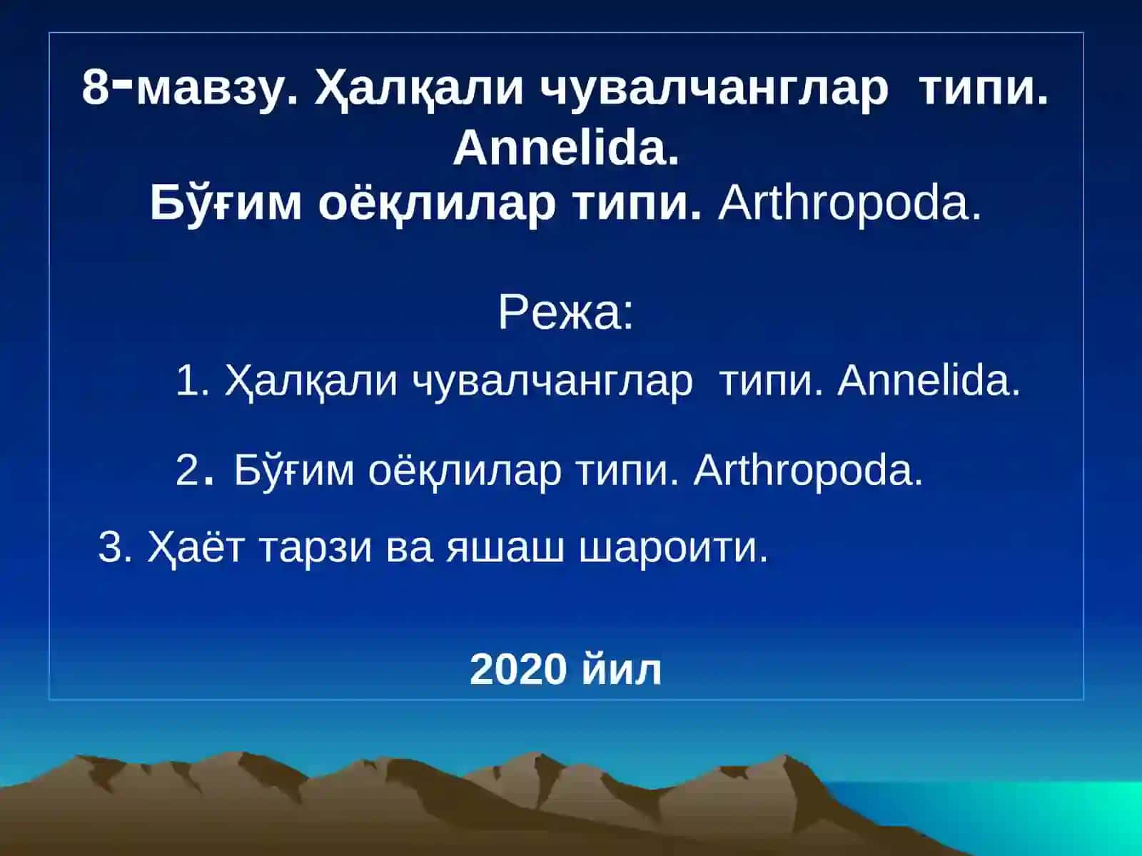 Ҳалқали чувалчанглар типи.Annelida 2