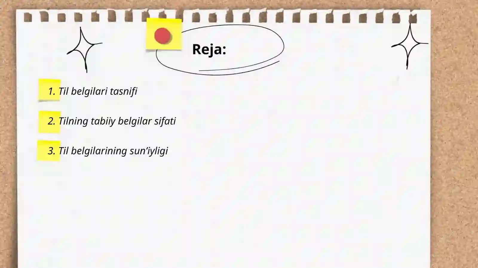 Tilning belgi sifatidagi tasnifi 2