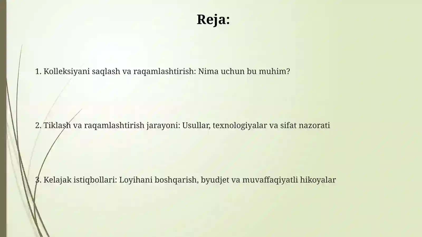 Kolleksiyani tiklash va raqamlashtirish 2
