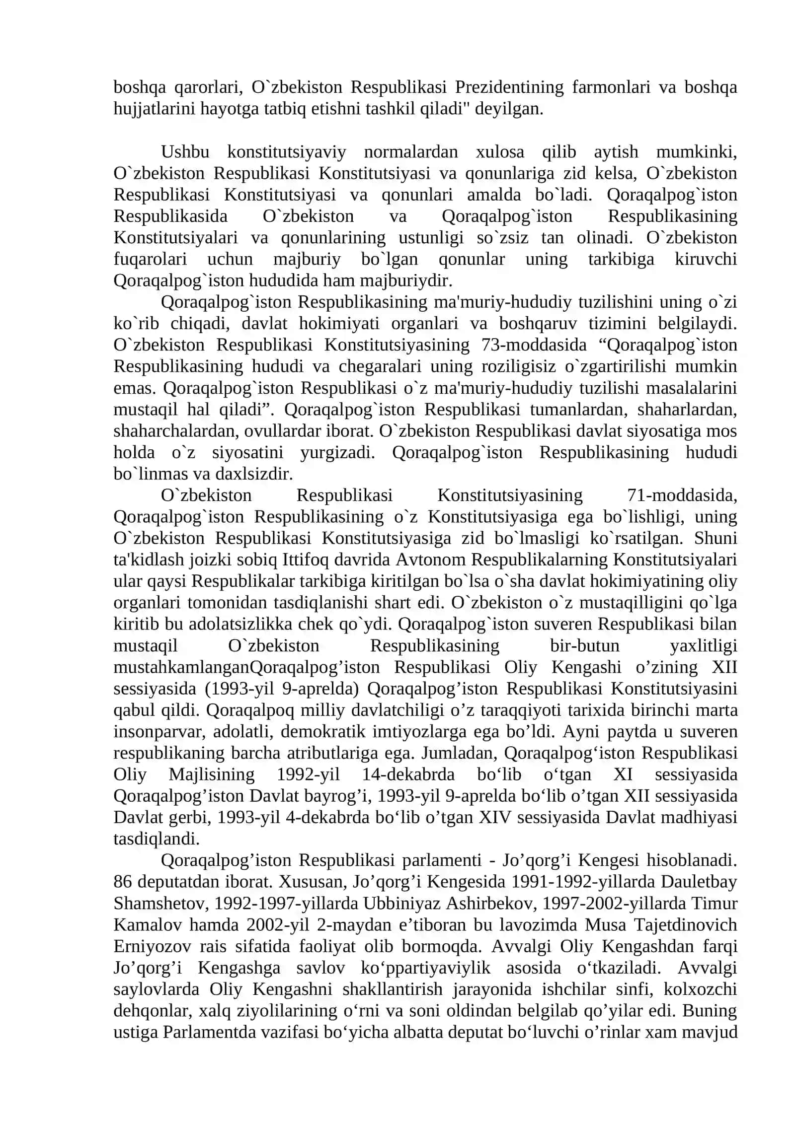 MUSTAQILLIK YILLARIDA QORAQALPOG‘ISTON RESPUBLIKASI 2