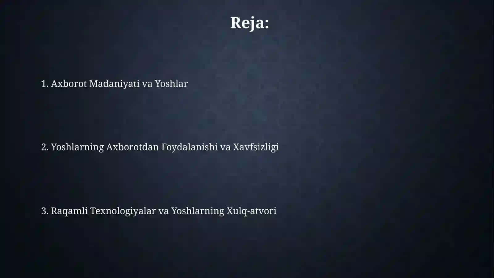 Axborot Madaniyati va Yoshlar 2