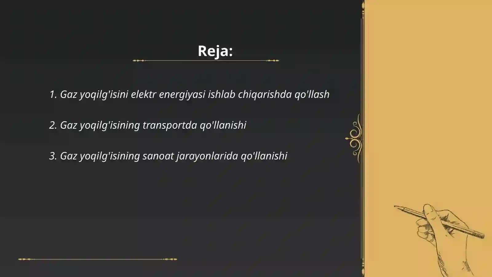 Gaz yoqilgisining qollanishi 2