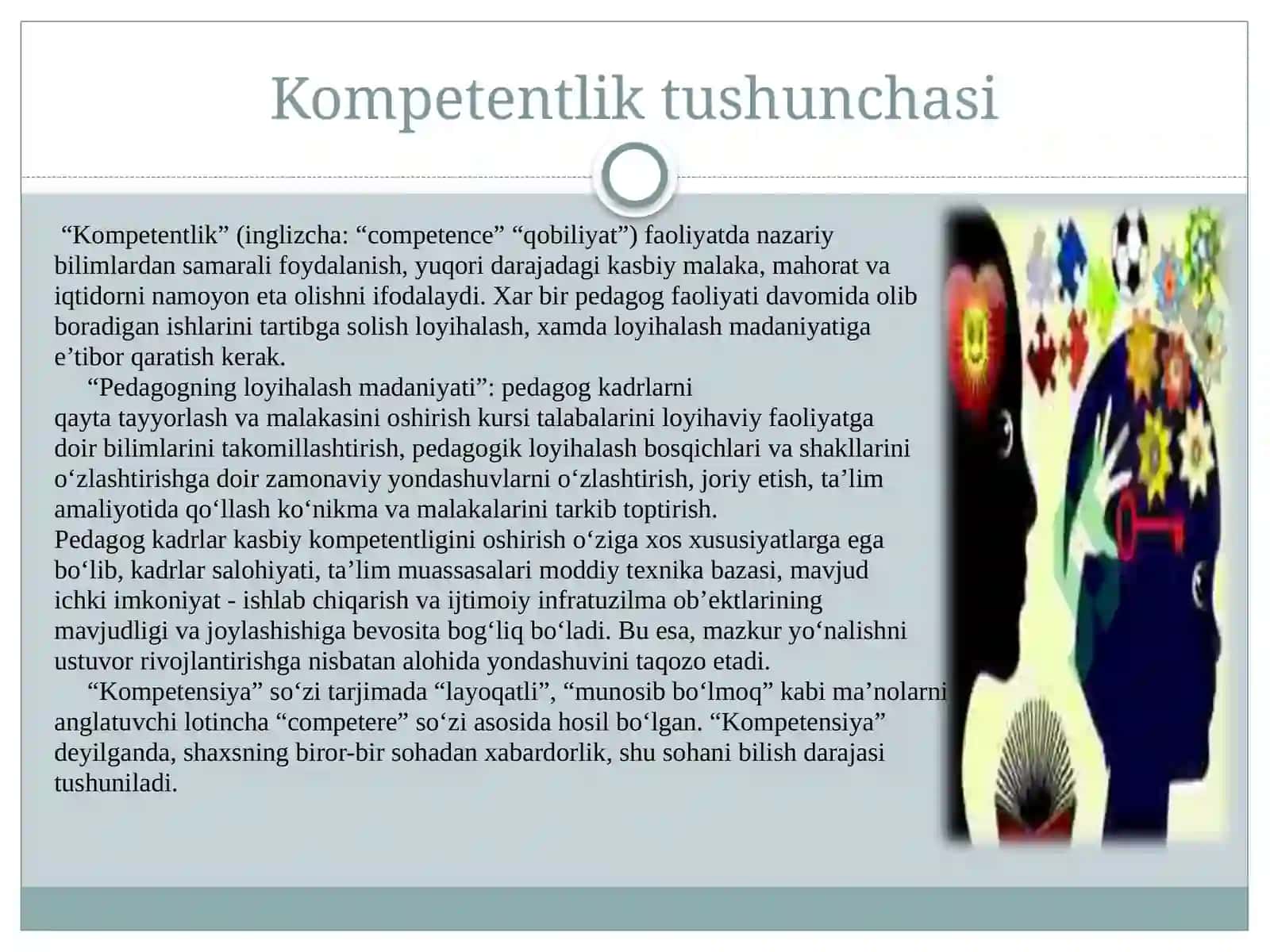 Pedagog kasbiy kompetentligining tuzilishi va mazmuni 2