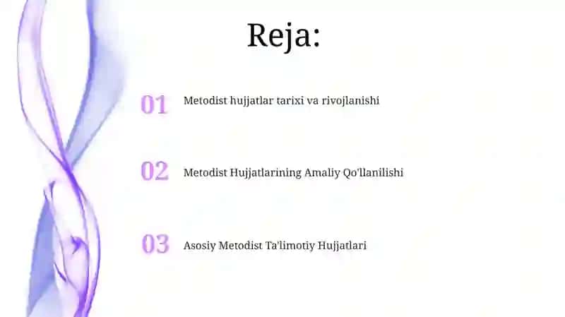 Asosiy Metodist Ta'limotiy Hujjatlari 2