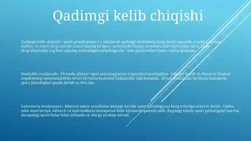 Sport Psixologiyasining Rivojlanish Tarixi 2