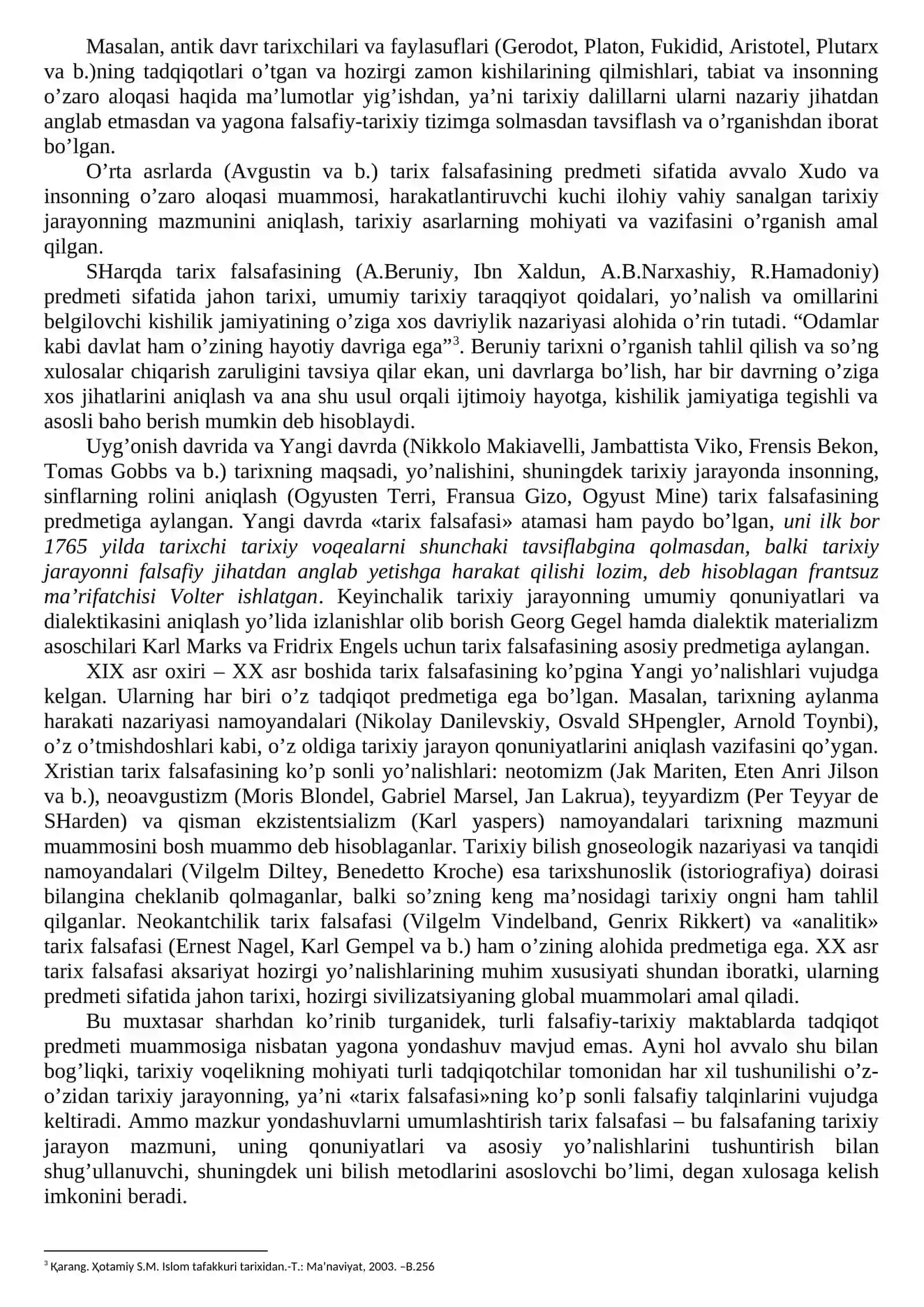 Jamiyat va tarix falsafasi. Qadriyatlar 2