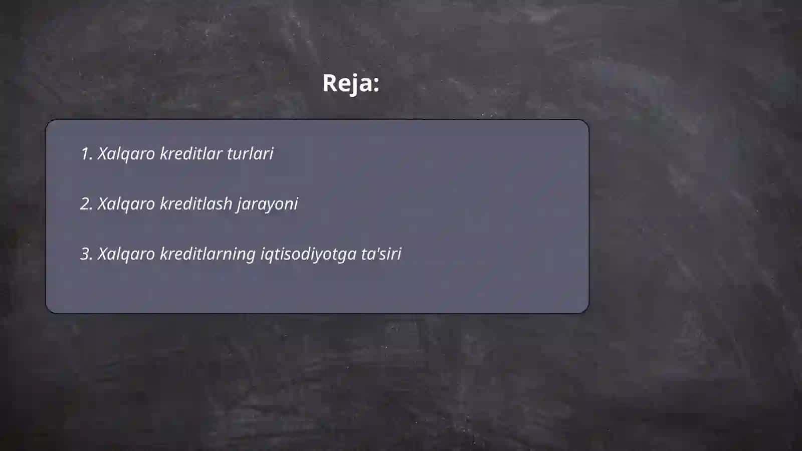 Xalqaro kreditlar 2