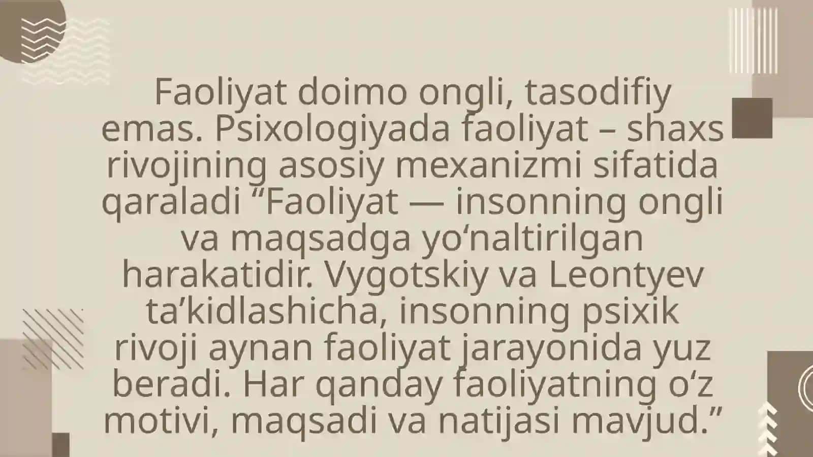 FAOLIYAT NAZARIYASI 2