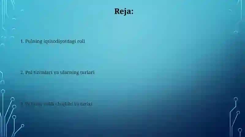 Pulning iqtisodiyotdagi roli 2