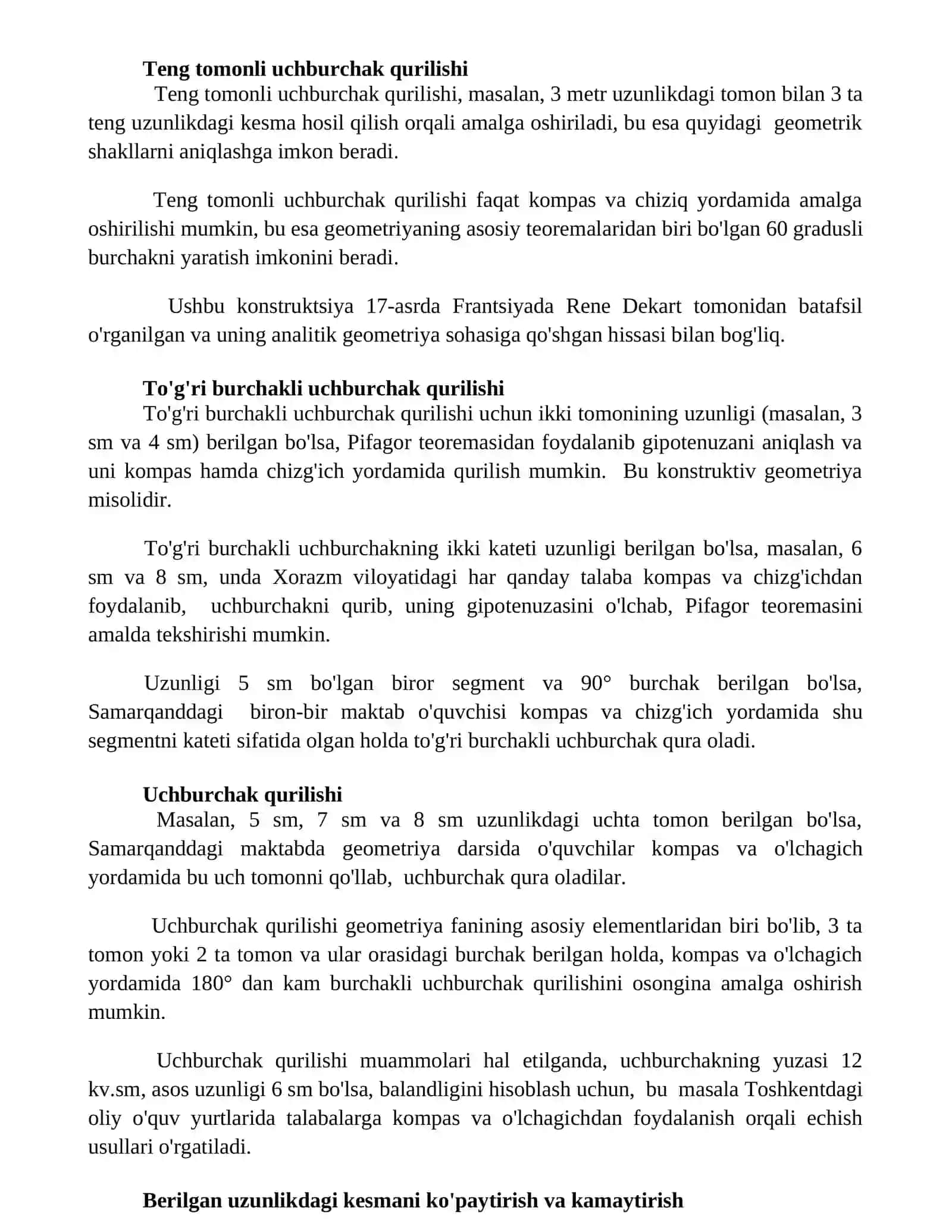 Доиранинг ўлчовлари ва тузилмаси 2