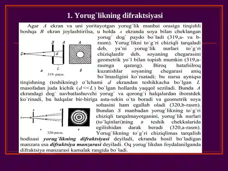 Yorug`lik difraktsiyasi 2