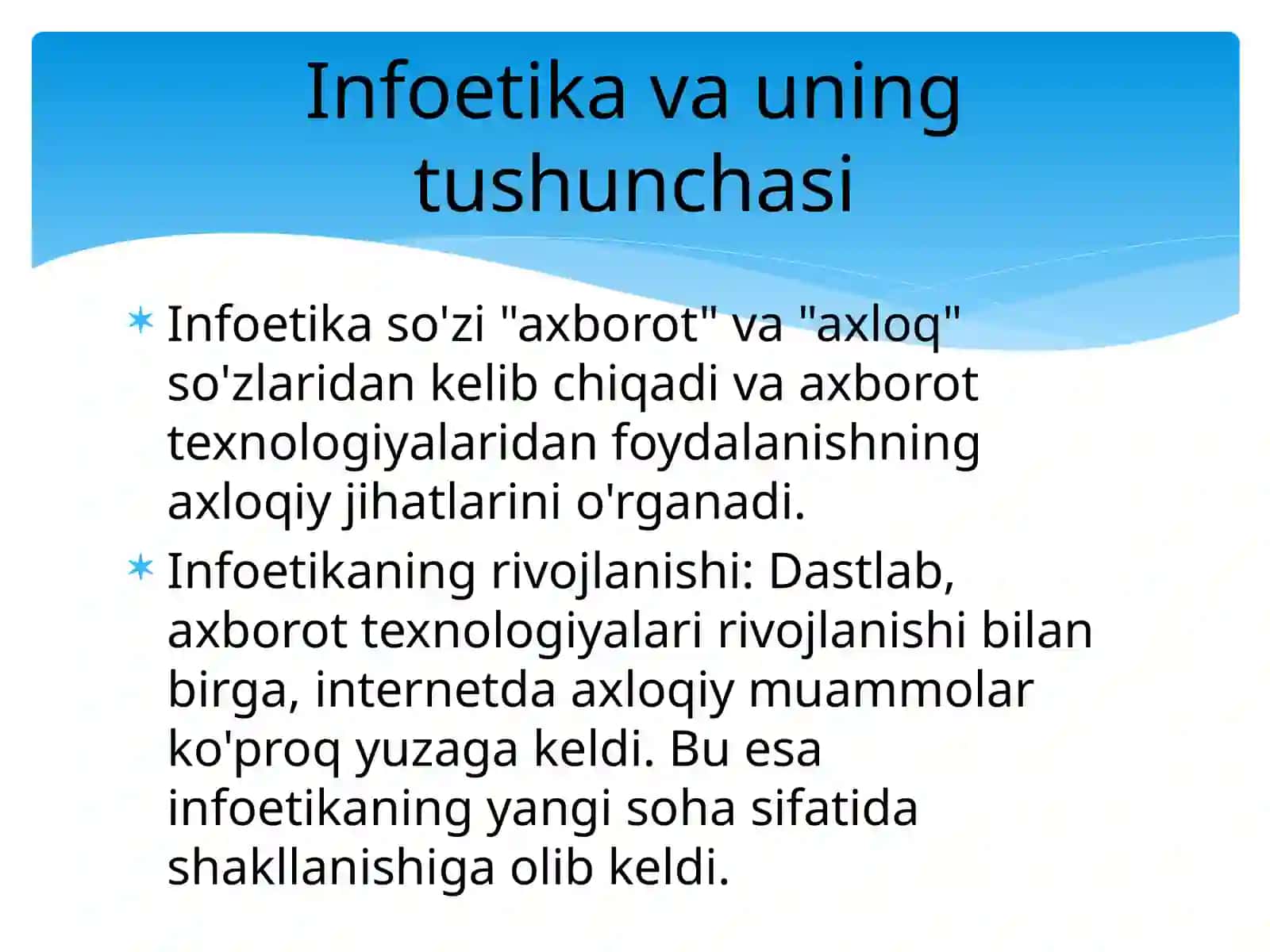 Tarmoq odob axloqi (Infoetika) 2