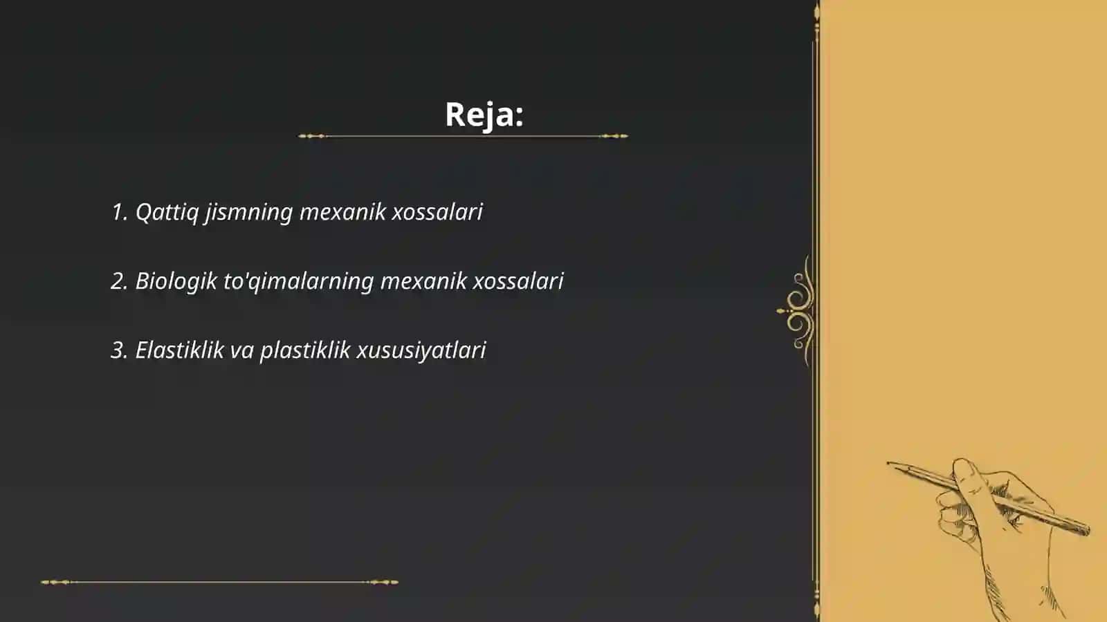 Qattiq jism va biologik toʻqimalarning mexanik xossalari 2
