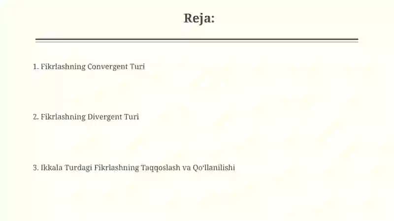 Divergent va konvergent fikirlash 2