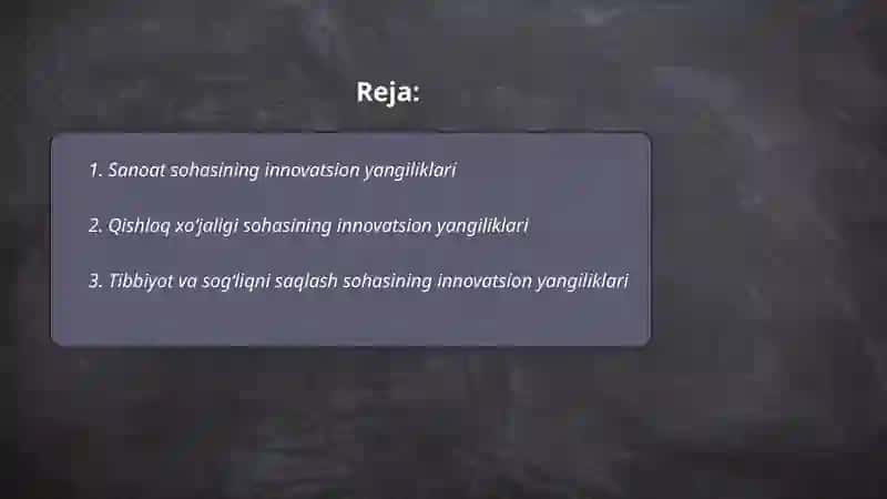 SOHANING INNOVATSION YANGILIKLARI HAQIDA 2
