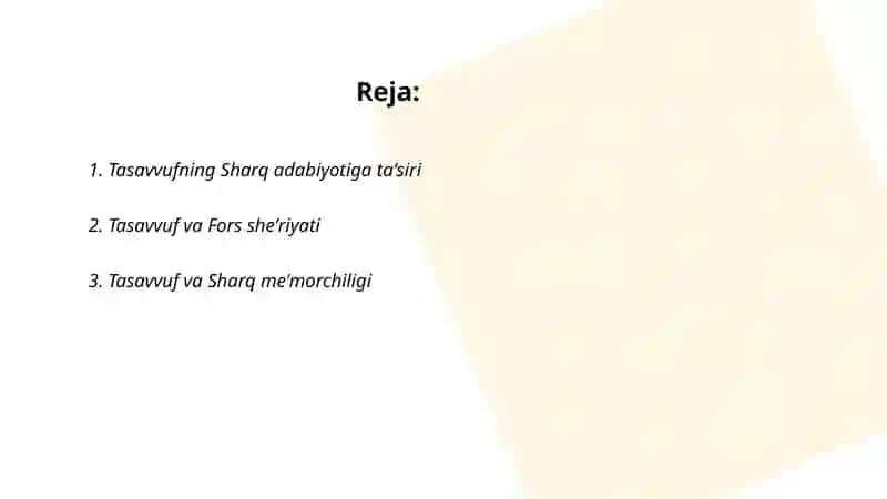 Tasavvufning Sharq adabiyotiga ta'siri 2