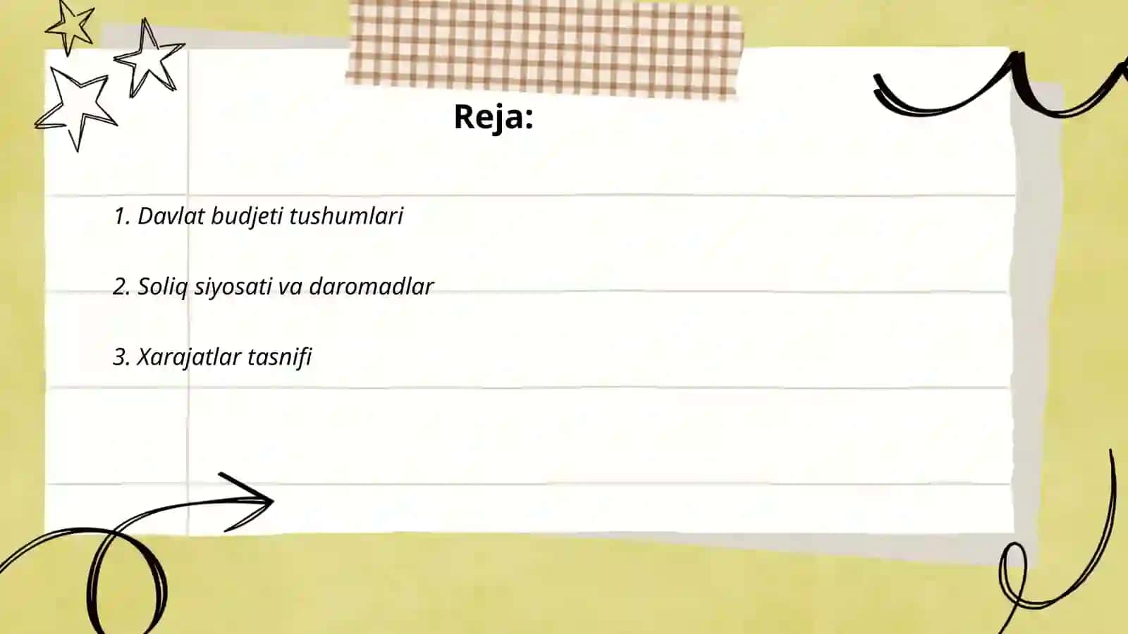 Davlat budjeti va xarajatlar prognozi 2