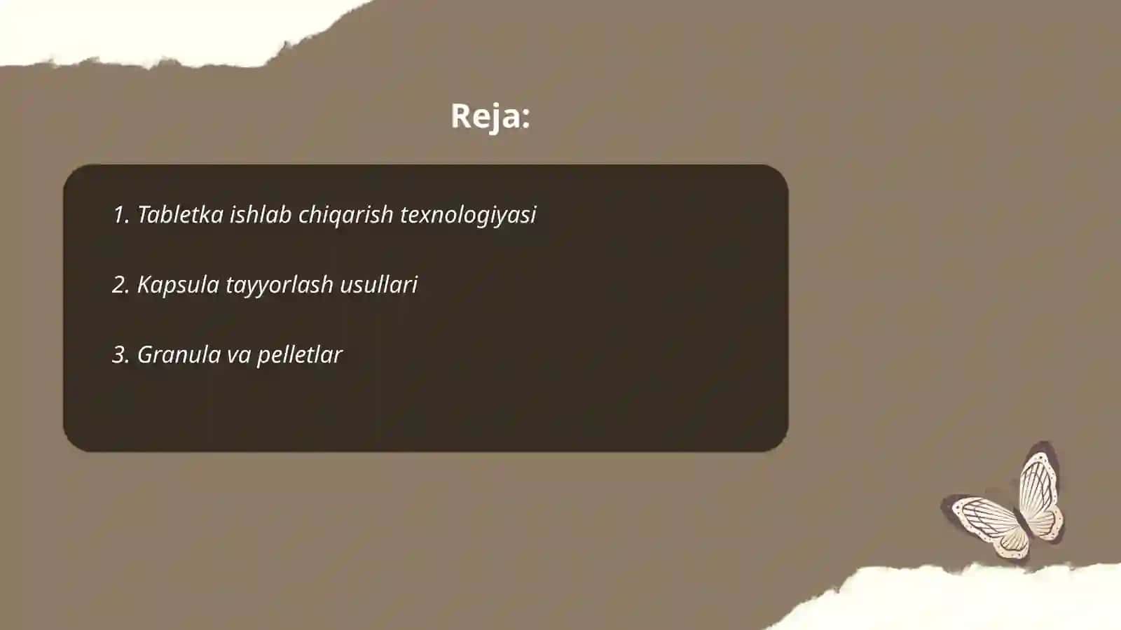 Tabletka ishlab chiqarish texnologiyasi 2