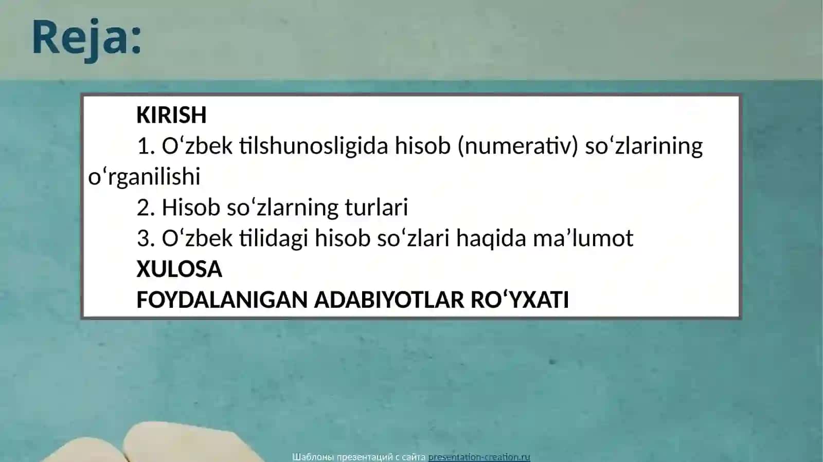 O‘ZBEK TILIDA HISOB SO‘ZLARNING QO‘LLANILISHI 2