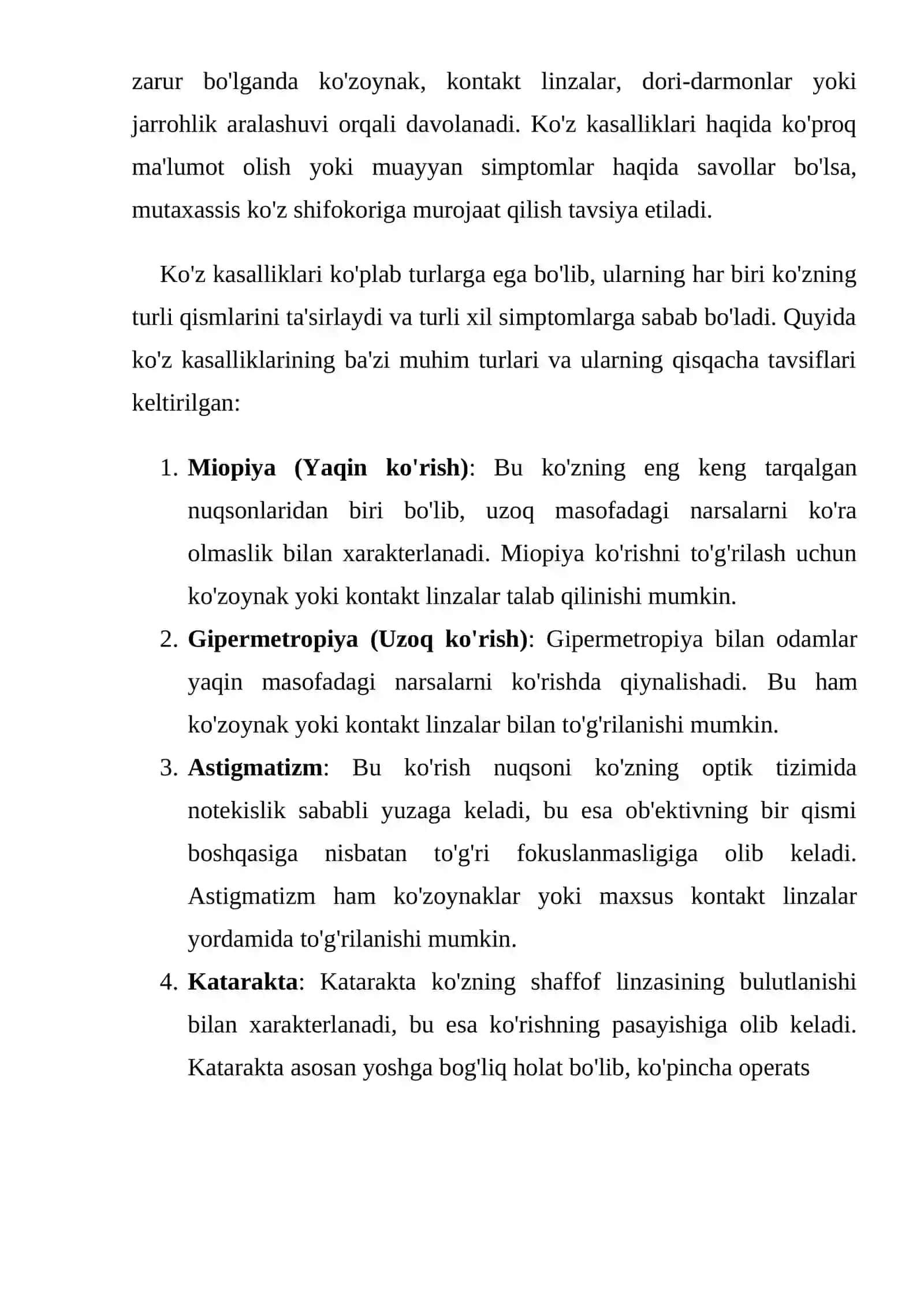 KO`Z KASALLIKLARI 2