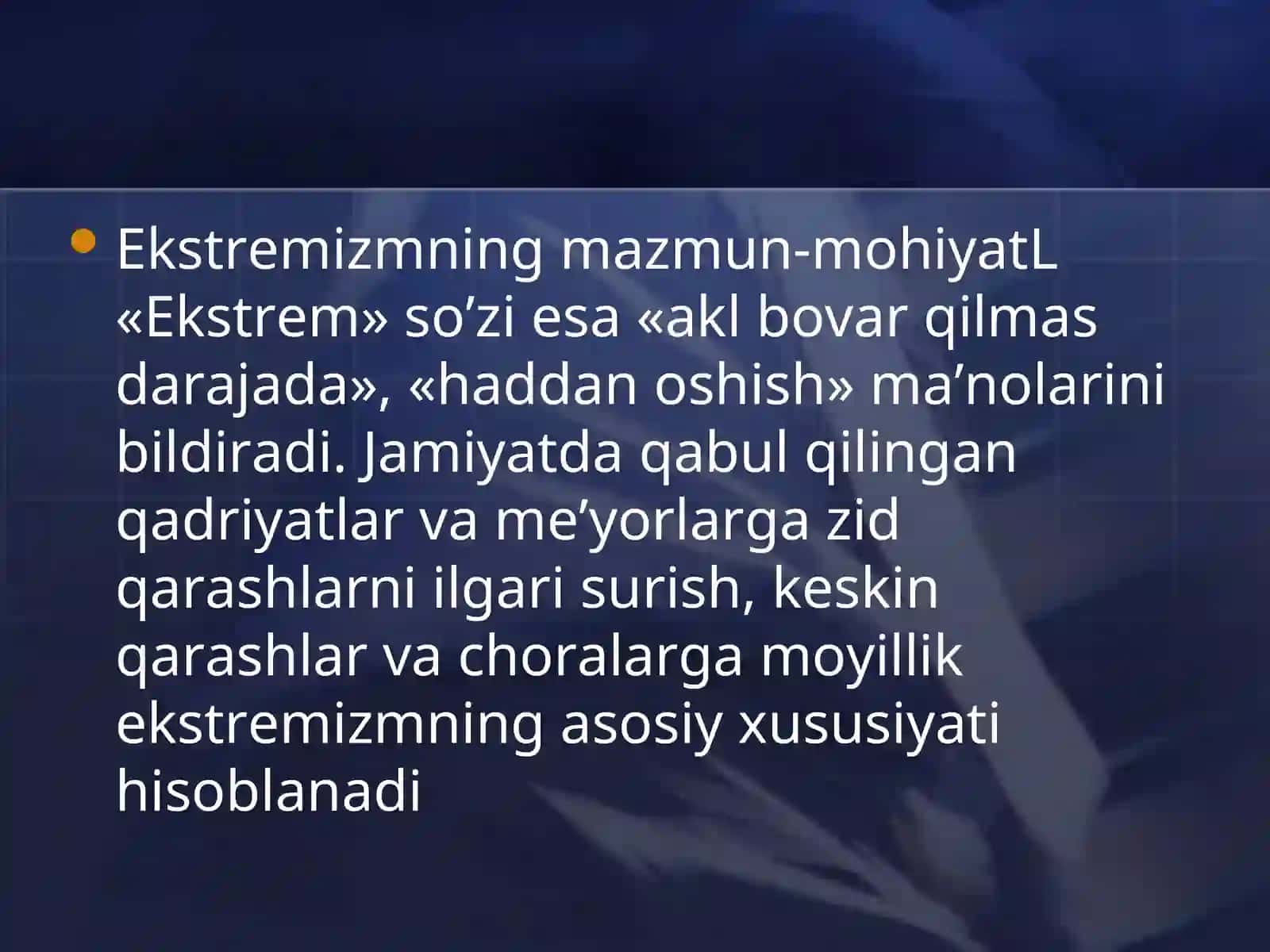 Diniy ekstremizm va terrorizmning mintaqada paydo bo’lishi 2