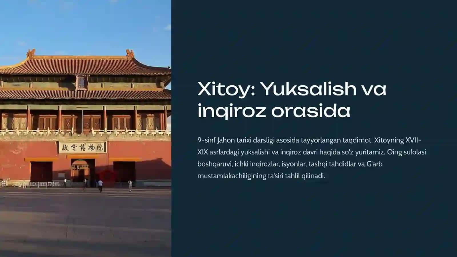 Xitoy: Yuksalish va inqiroz orasida 2
