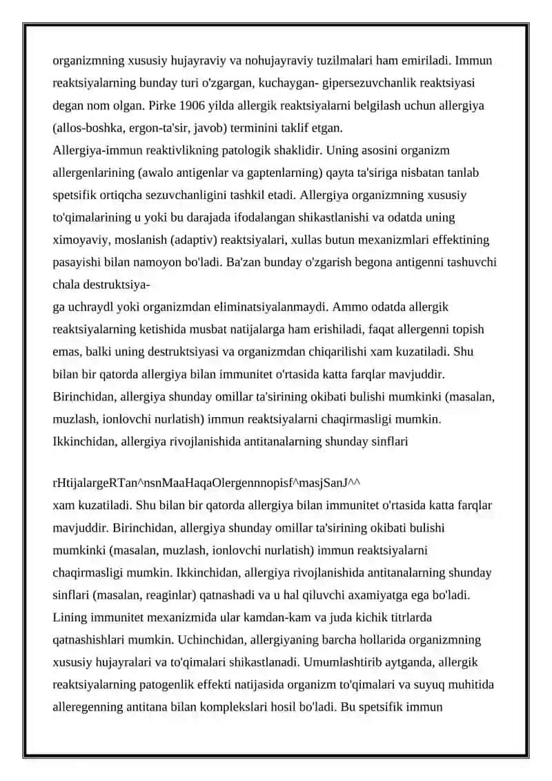 Allergiya va allergik xotlar 2