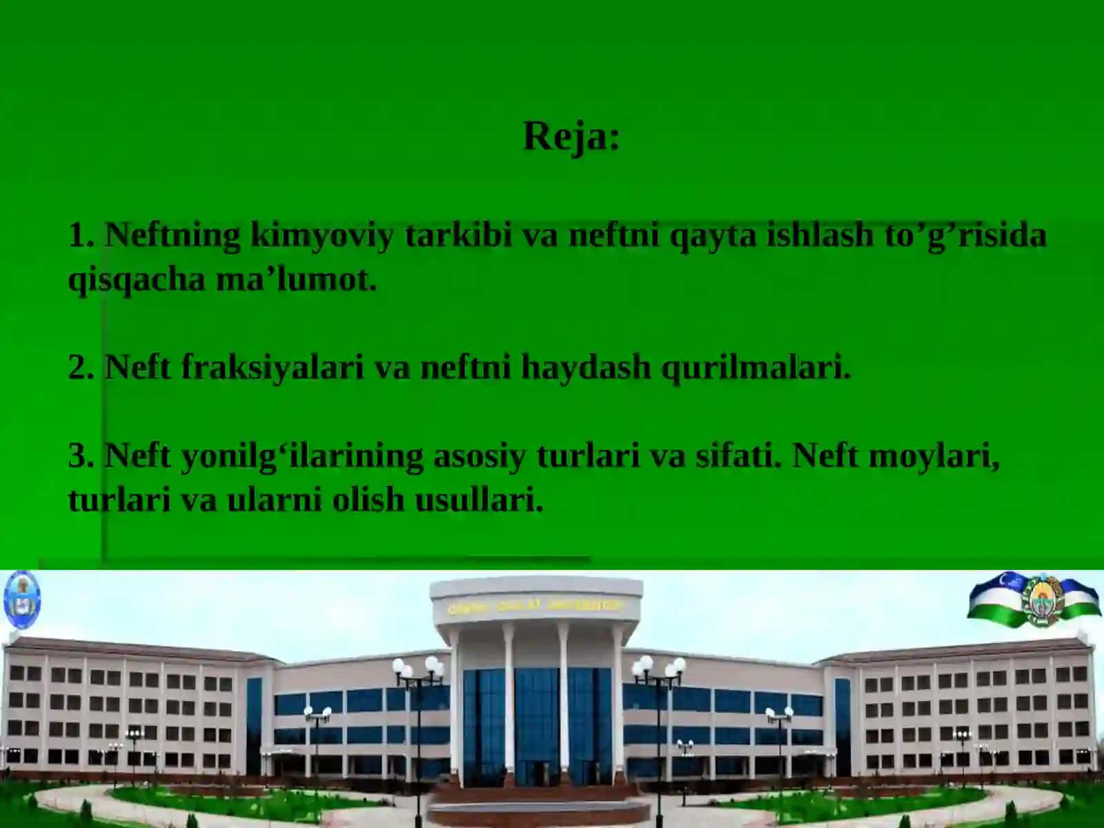 Neft kimyosi va neftni qayta ishlash 2