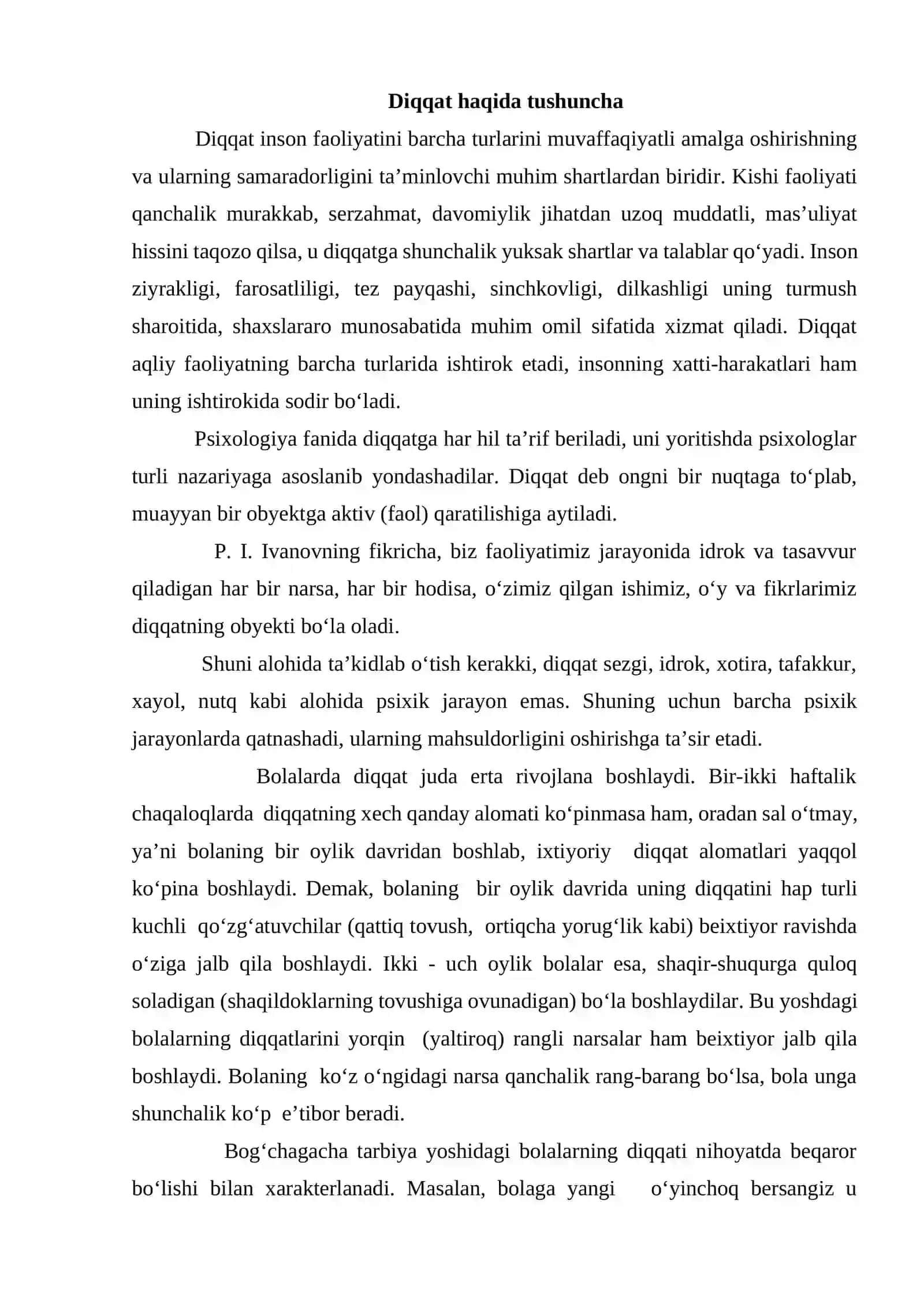 Bolalarda diqqatning rivojlanishi 2