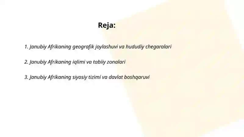 Janubiy Afrika geografiyasi 2